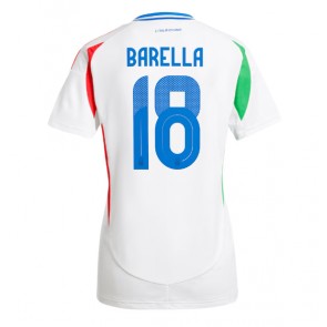 Billiga Italien Nicolo Barella #18 Bortatröja Dam EM 2024 Kortärmad